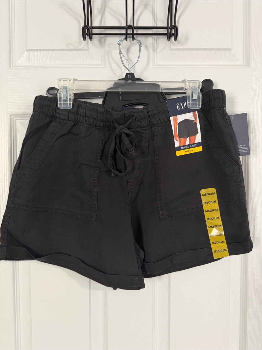 GAP Black Tencel Drawstring Women's Athletic Shorts